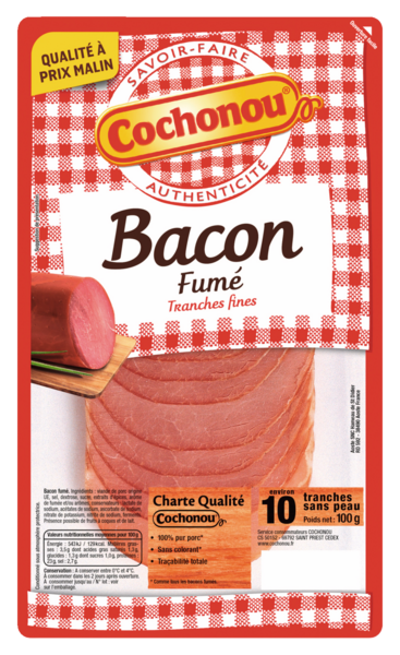 BACON FUMÉ 10 TRANCHES FINES 

