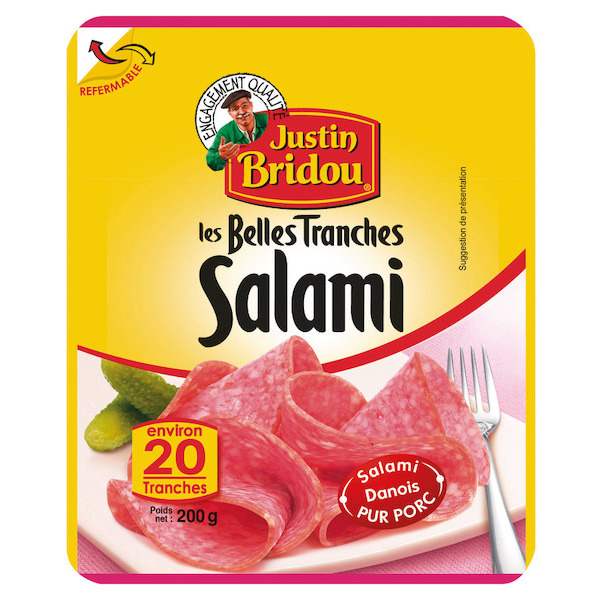 LES BELLES TRANCHES SALAMI JUSTIN BRIDOU