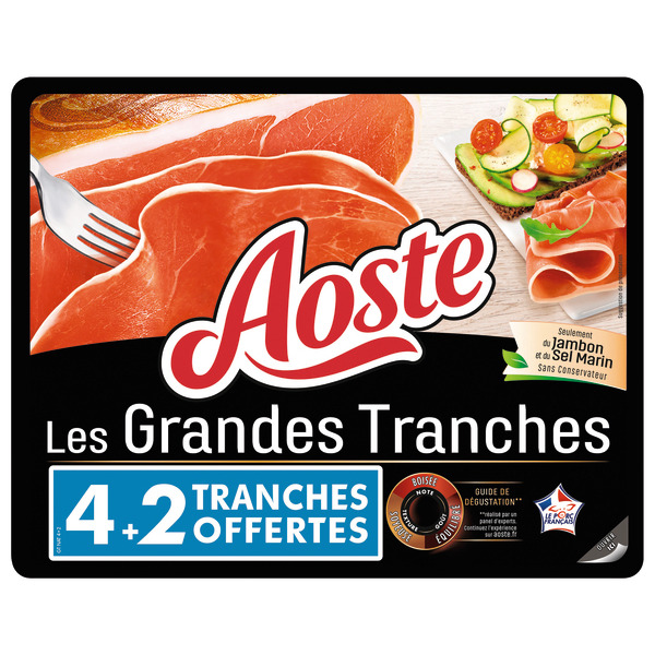 AOSTE LES GRANDES TRANCHES JAMBON SEC (1)
 code EAN 3449865293344 