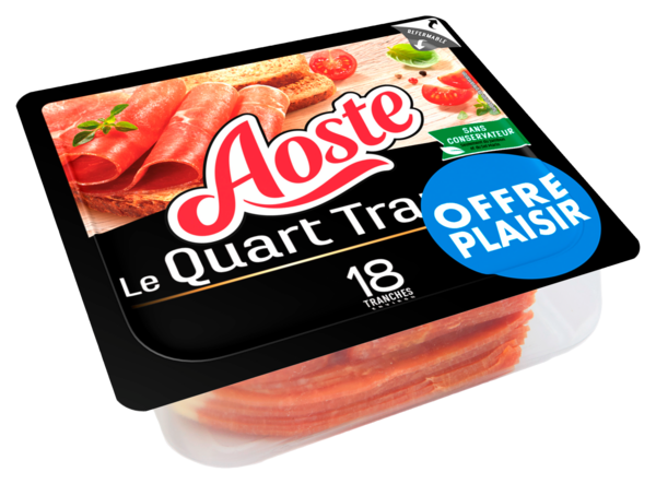 QUART DE JAMBON SEC NATURE 18 TRANCHES OFFRE PL...