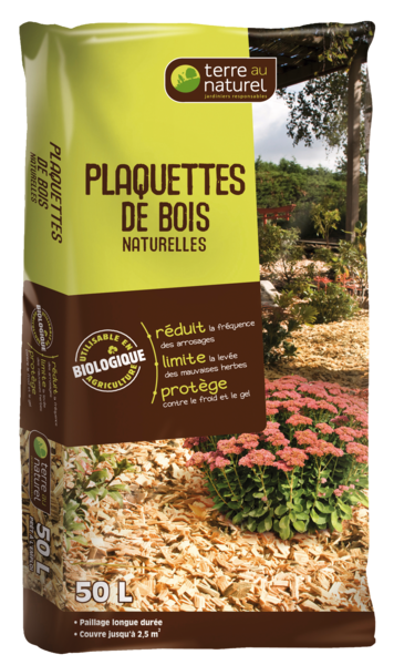 TERRE AU NATUREL PLAQUETTES DE BOIS NATURELLES 50 LITRES 
 code EAN 3450191014084 
