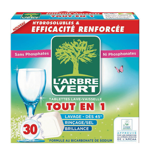 Tablettes lave-vaisselle Tout en 1 Ecolabel