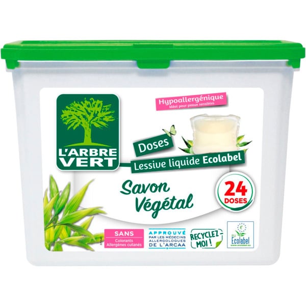  Lessive Capsules Savon Végétal Hypoallergénique L'arbre Vert code EAN 3450601046698 