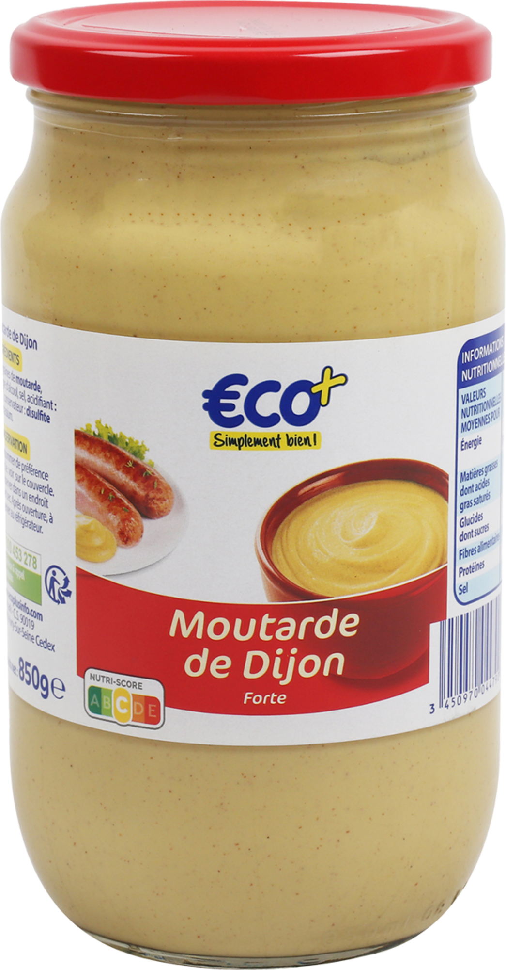 ECO+ MOUTARDE DE DIJON  code EAN 3450970044790 