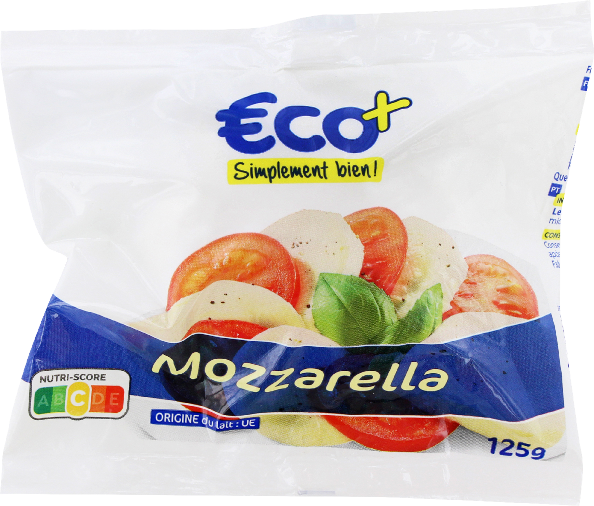 ECO+ MOZZARELLA 18% MAT. GR. code EAN 3450970060424 