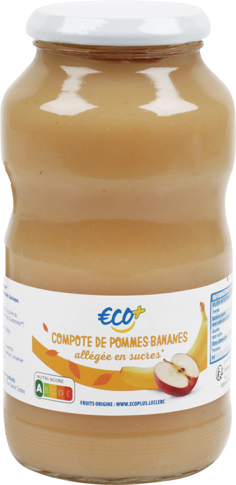 COMPOTE DE POMMES BANANES ALLÉGÉE EN SUCRES 3450971459326 ECO+