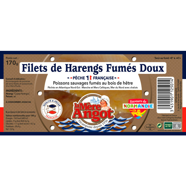  Filets De Harengs Fumés Doux La Mère Angot code EAN 3451901125014 