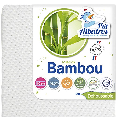 P'TIT ALBATROS P'tit Albatros - Matelas BAMBOU 60x120cm - Non traité, Déhoussable code EAN 3454980135516 
