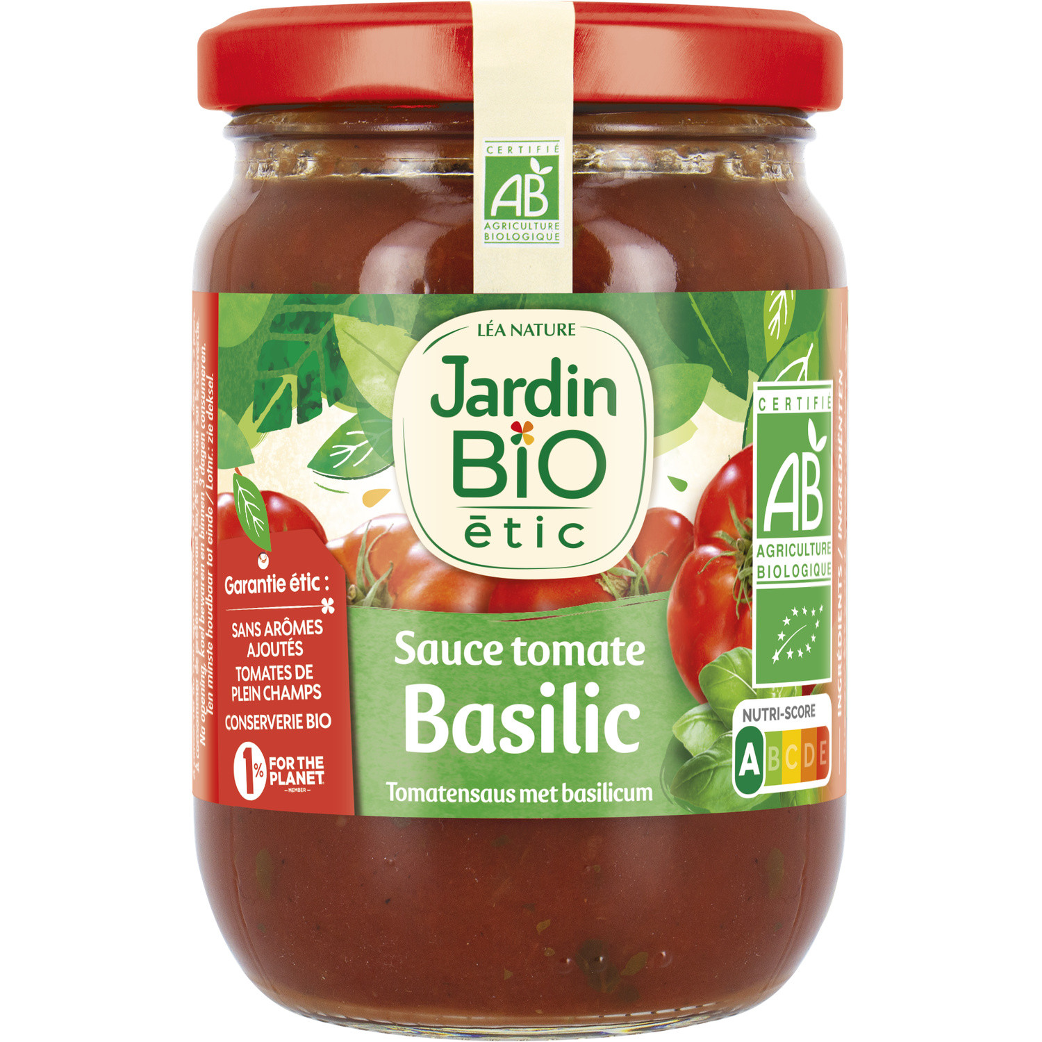 Sauce tomate basilic Bio JARDIN BIO