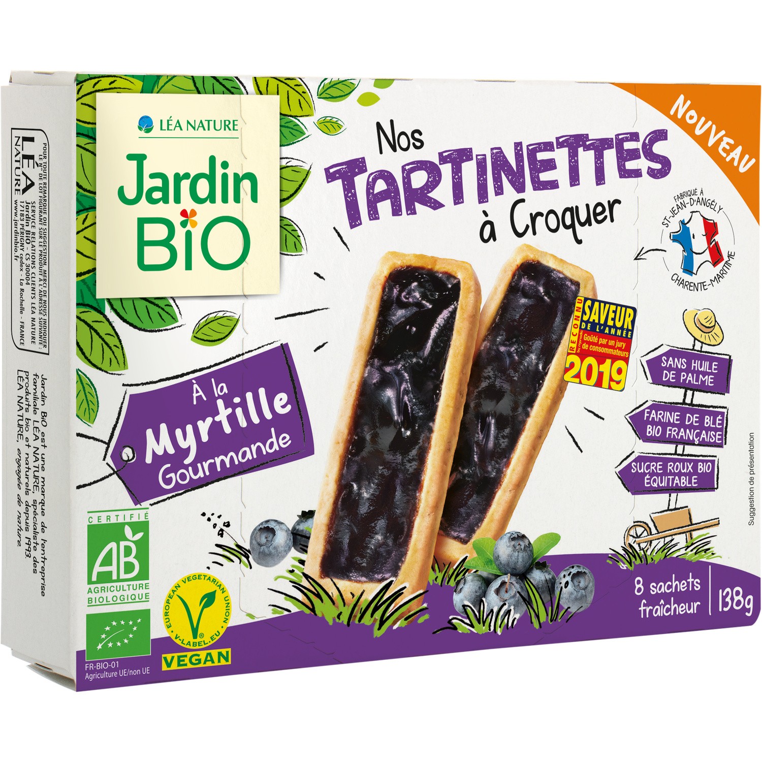 Tartinettes myrtille Bio JARDIN BIO