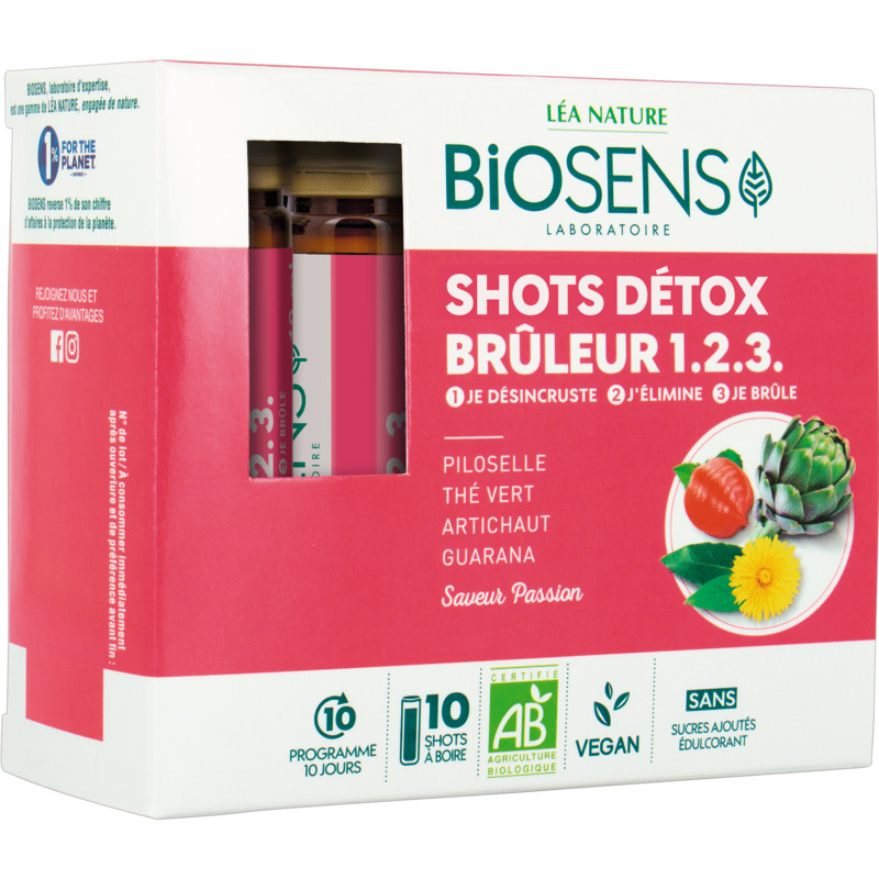 Biosens Shot détox brûleur 1.2.3. code EAN 3456300010961 