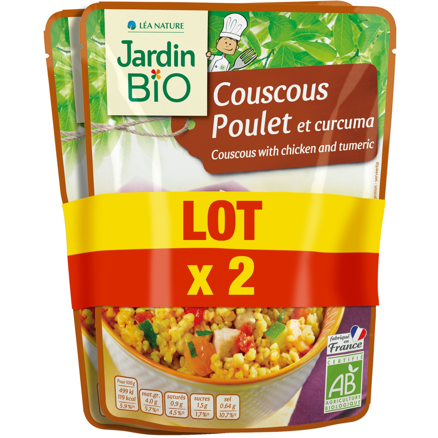 Couscous poulet curcuma Bio JARDIN BIO