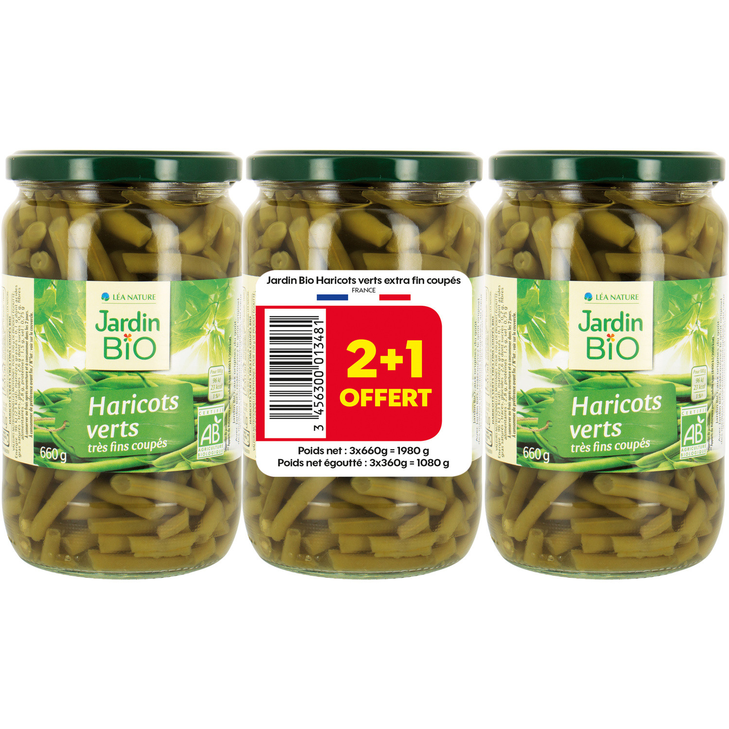 Haricots verts extra fin bio JARDIN BIO