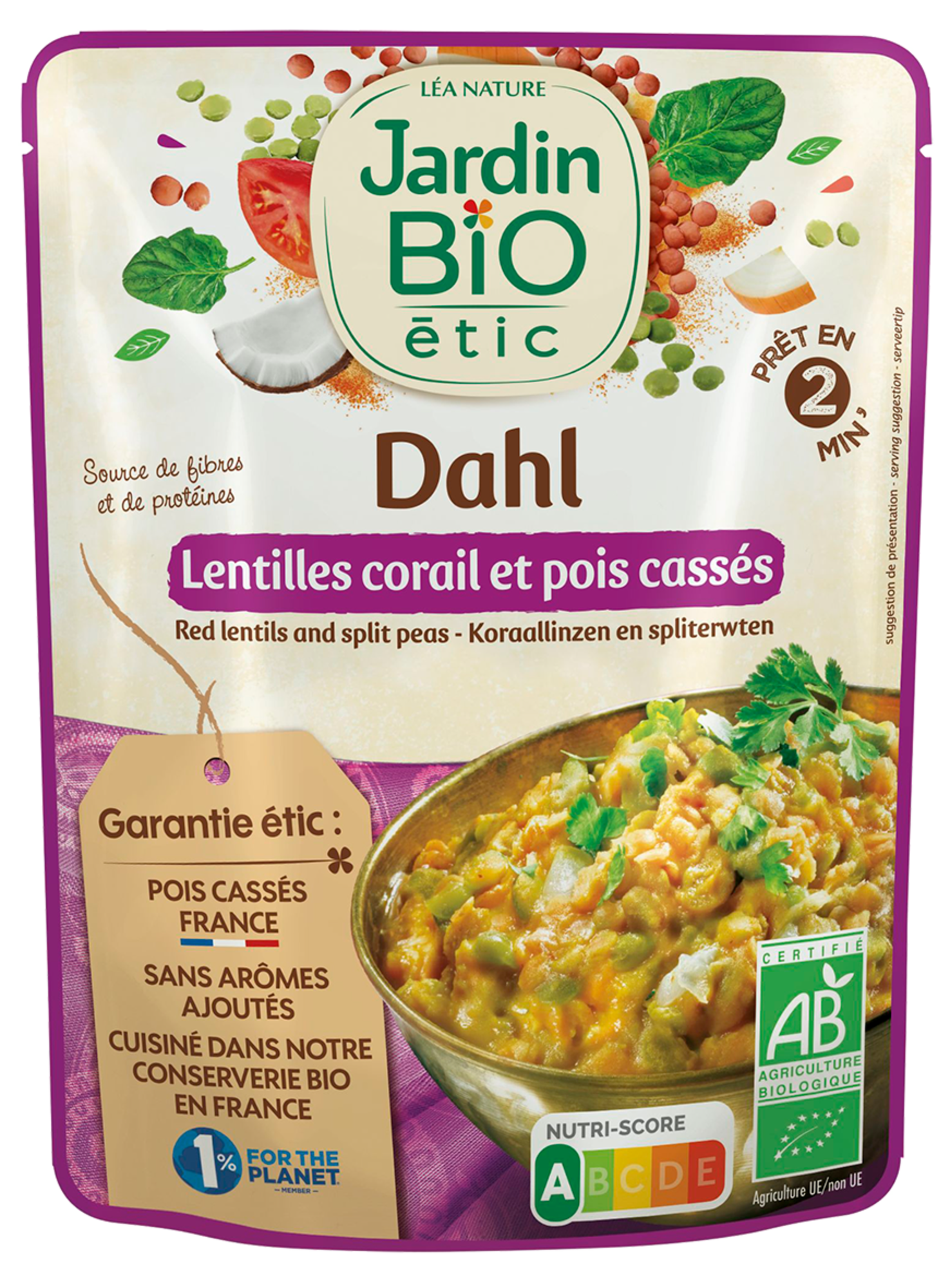 JARDIN BIO DOYPACKS LÉGUMES CUISINÉS BIO code EAN 3456300015232 