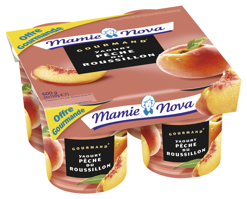 YAOURT GOURMAND  PÊCHE Mamie nova