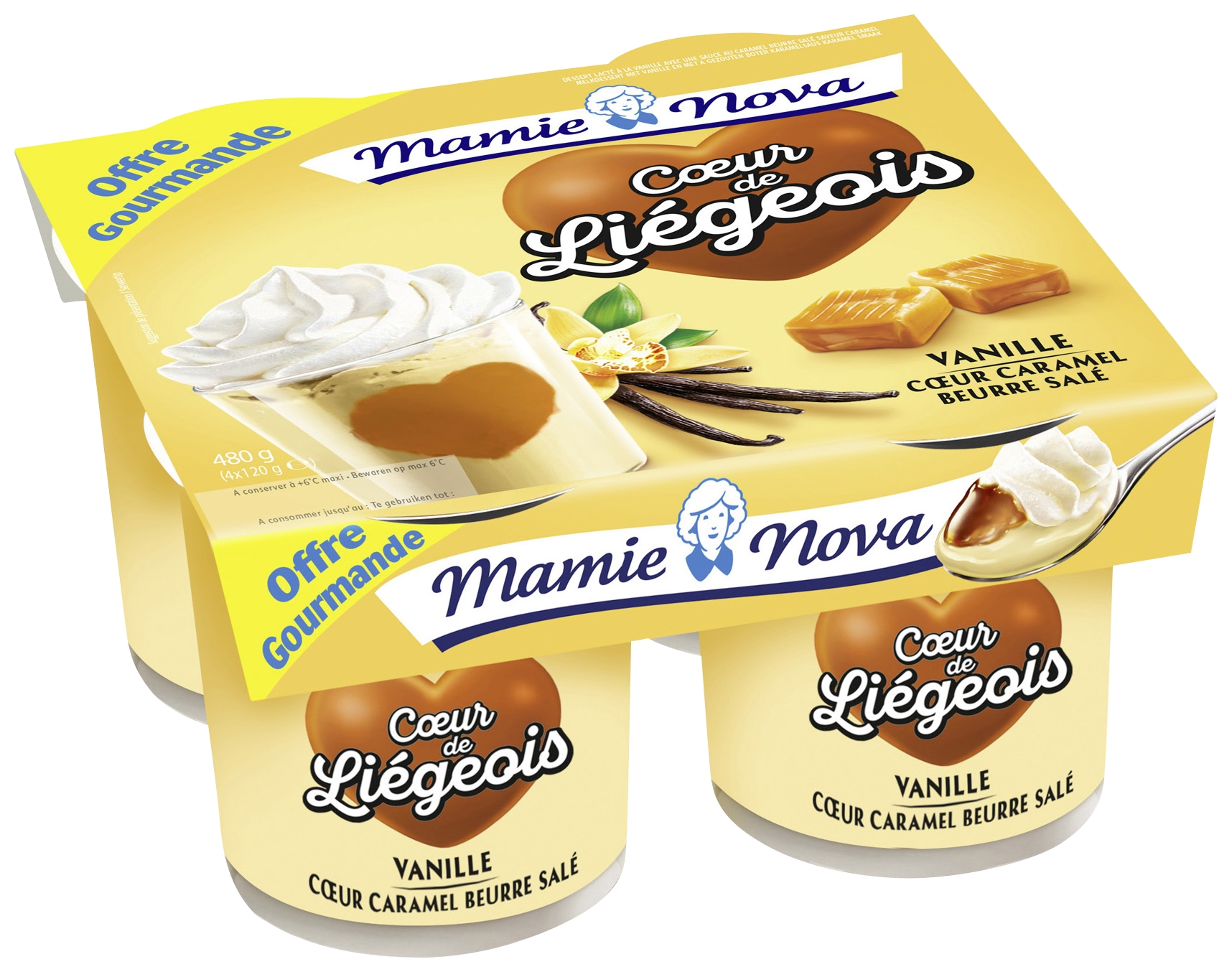 Liégeois Gourmand vanille cœur caramel beurre s...