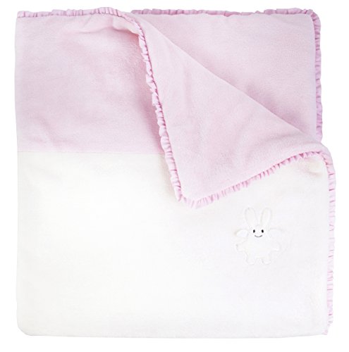 Couverture ange lapin rose - 90 x 140 cm