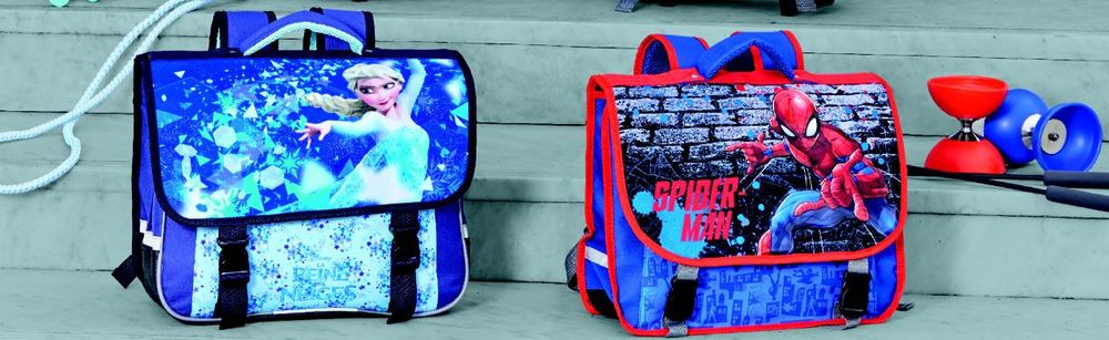 disneyreinedesneiges CARTABLE SPIDERMAN OU LA REINE DES NEIGES 38 CM ENV. code EAN 3459223509932 