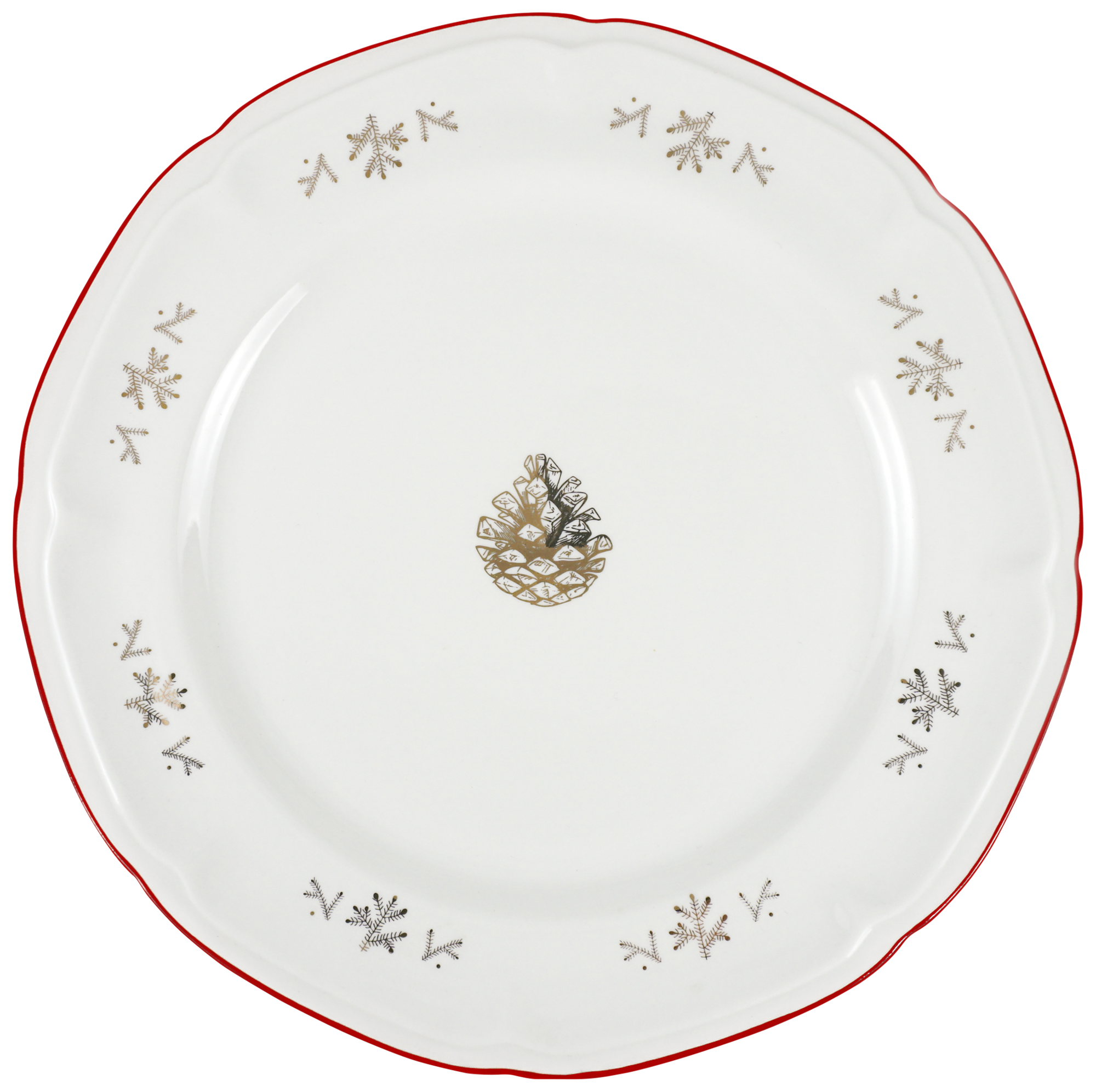  ASSIETTE PLATE 27 CM POMME DE PIN DORÉE code EAN 3459223837264 