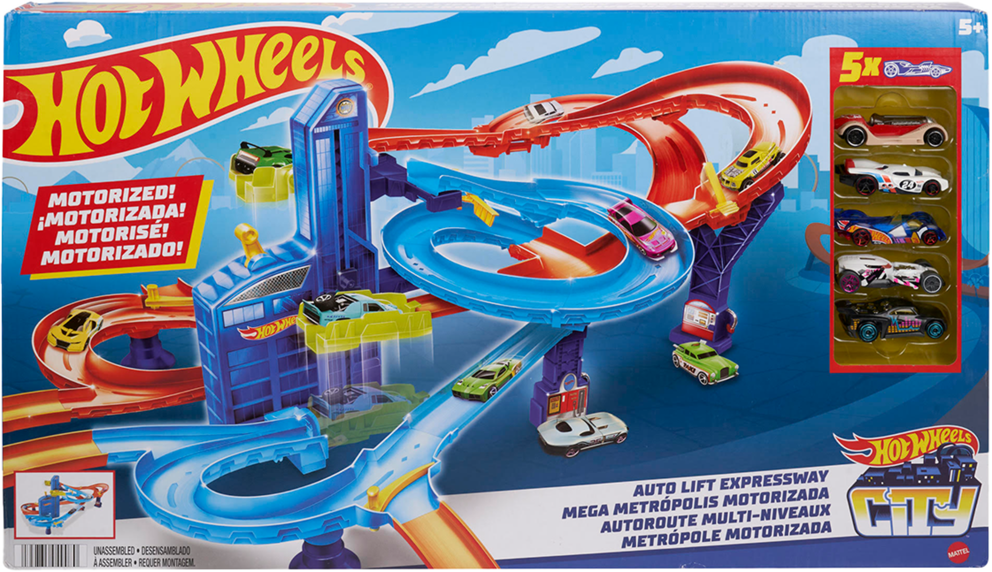  Circuit Autoroute multi-niveaux + 5 voitures code EAN 3459223838087 