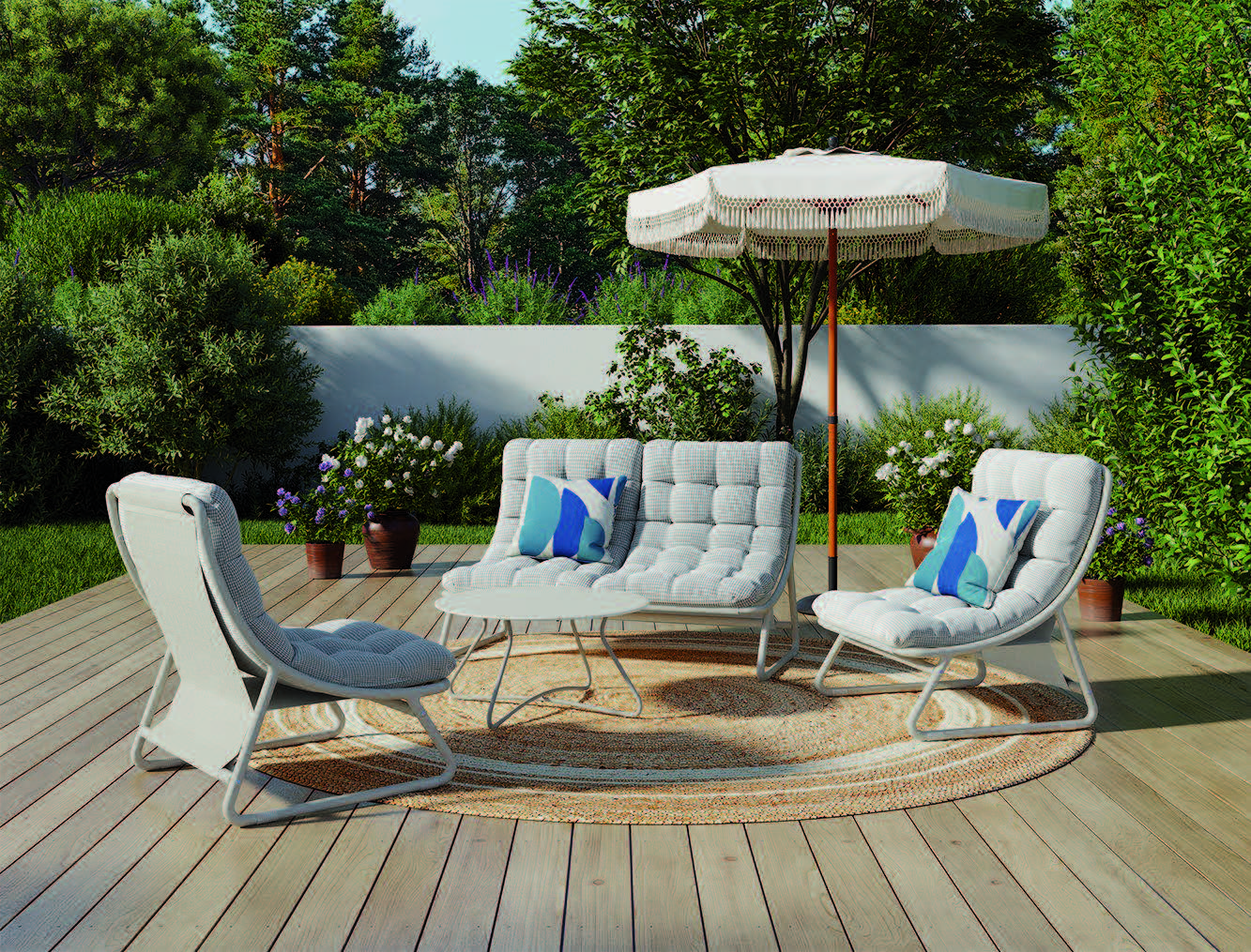 SALON DE JARDIN BAS 4 PIÈCES 3459223842619 BEAUX JOURS