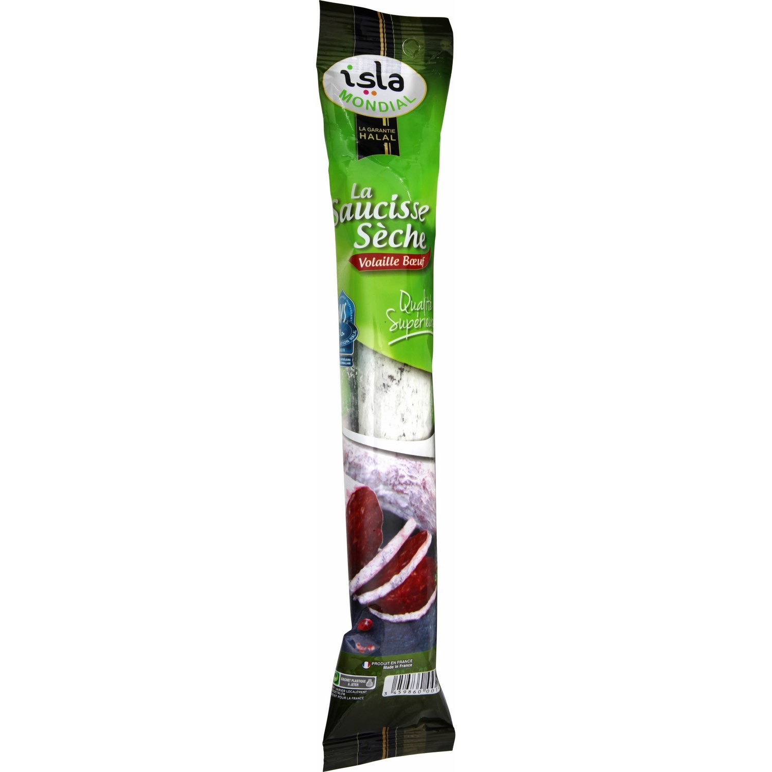 Saucisse halal sèche volaille/bœuf ISLA MONDIAL