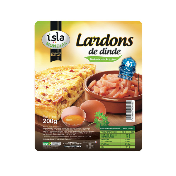 Lardons de dinde fumés halal