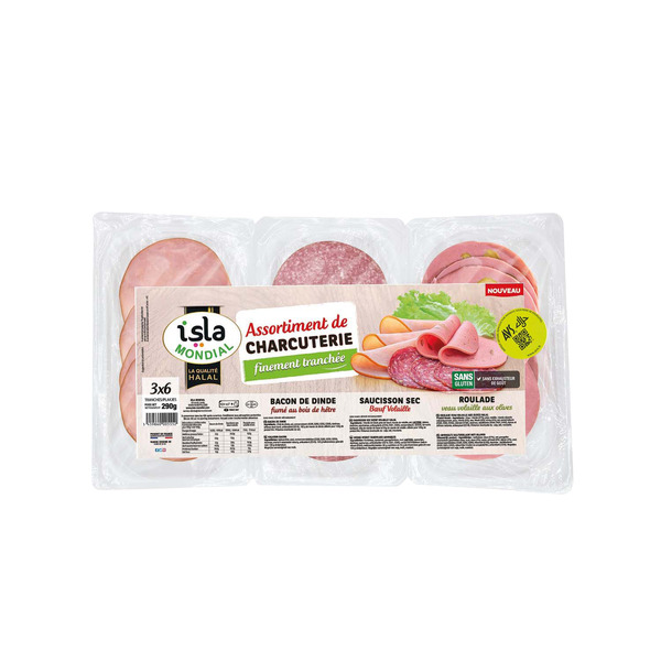 ISLA MONDIAL Assortiment de charcuterie Halal code EAN 3459860005552 