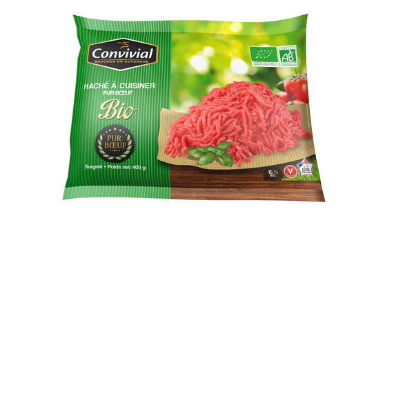 HACHÉ À CUISINER PUR BŒUF BIO SURGELÉ 

