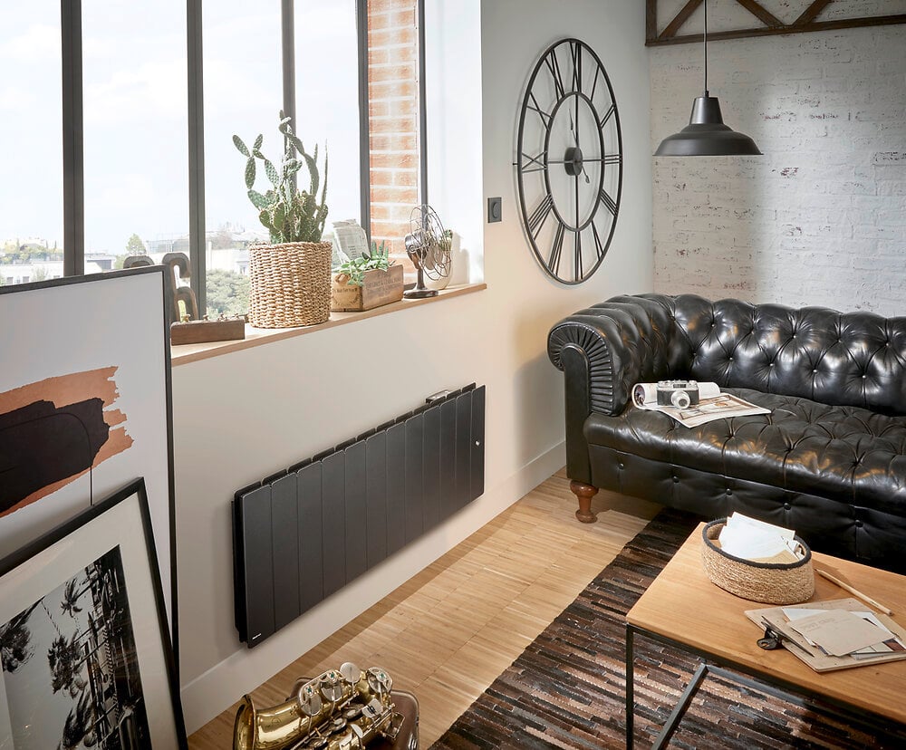 Radiateur plinthe à inertie fonte Fontea - Gris...