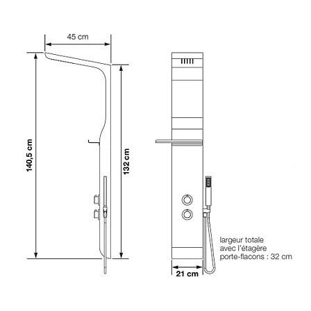 Colonne de douche Aquamoon avec mitigeur thermo...