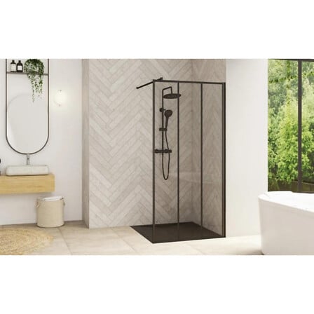 Paroi de douche verre profilés noirs Smart Desi...