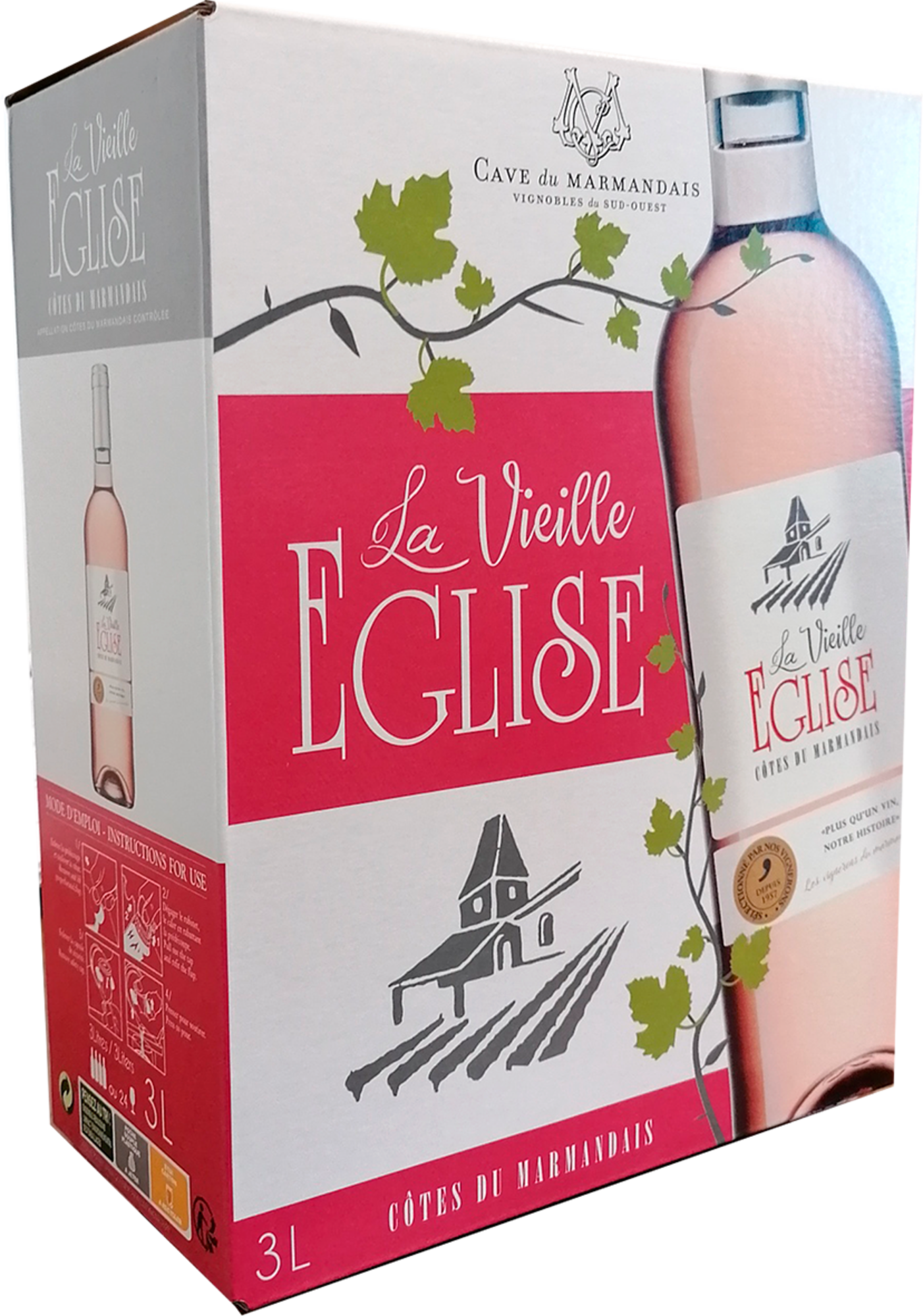 LA VIEILLE ÉGLISE AOP CÔTES DU MARMANDAIS ROSÉ code EAN 3468000013173 