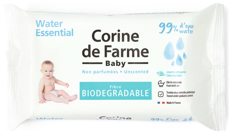 CORINE DE FARME LINGETTES BÉBÉ  WATER ESSENTIALS CORINE DE FARME code EAN 3468080081628 
