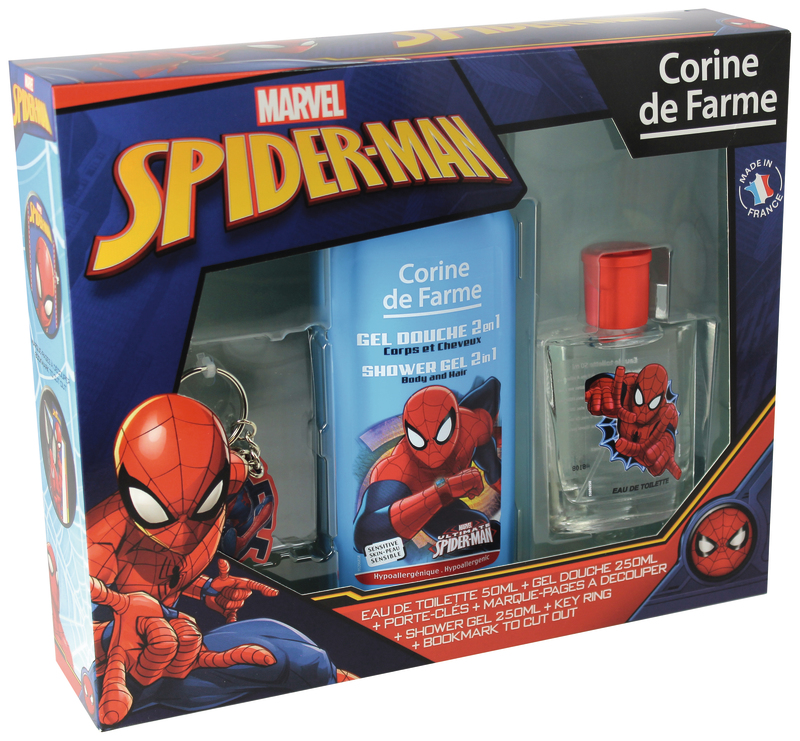 SPIDERMAN COFFRET EAU DE TOILETTE + GEL DOUCHE + PORTE CLÉ+MARQUE PAGES A DECOUPER Corine de Farme 3468080963870 Corine de Farme