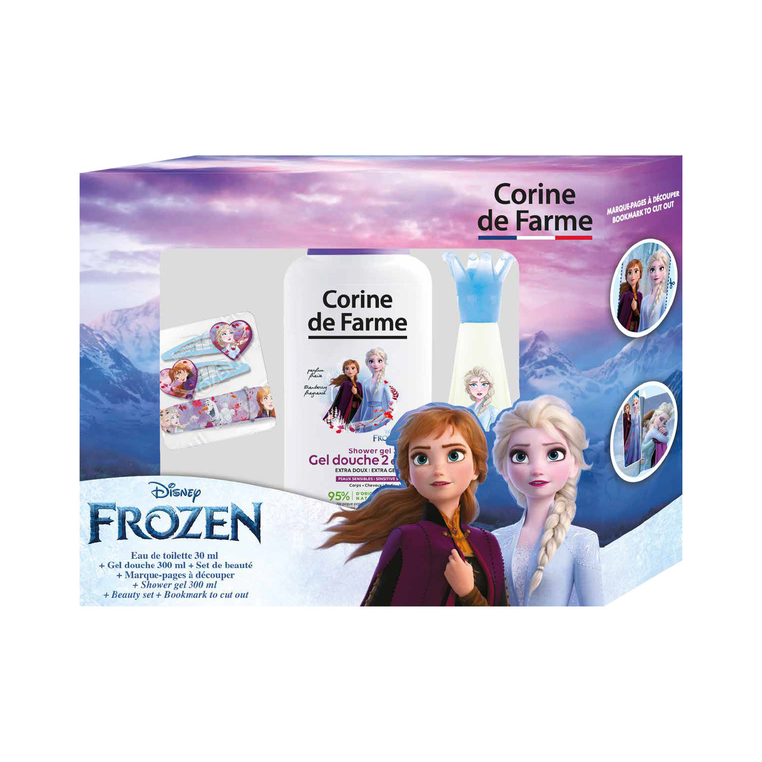 Coffret reine des neiges gel douche + 2 barrettes & bracelet CORINE DE FARME 3468080965157 CORINE DE FARME