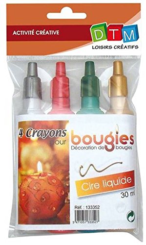 4 Crayons pour Bougie - Cire liquide