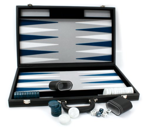 - 529420 - echecs - backgammon façon cuir noir ...