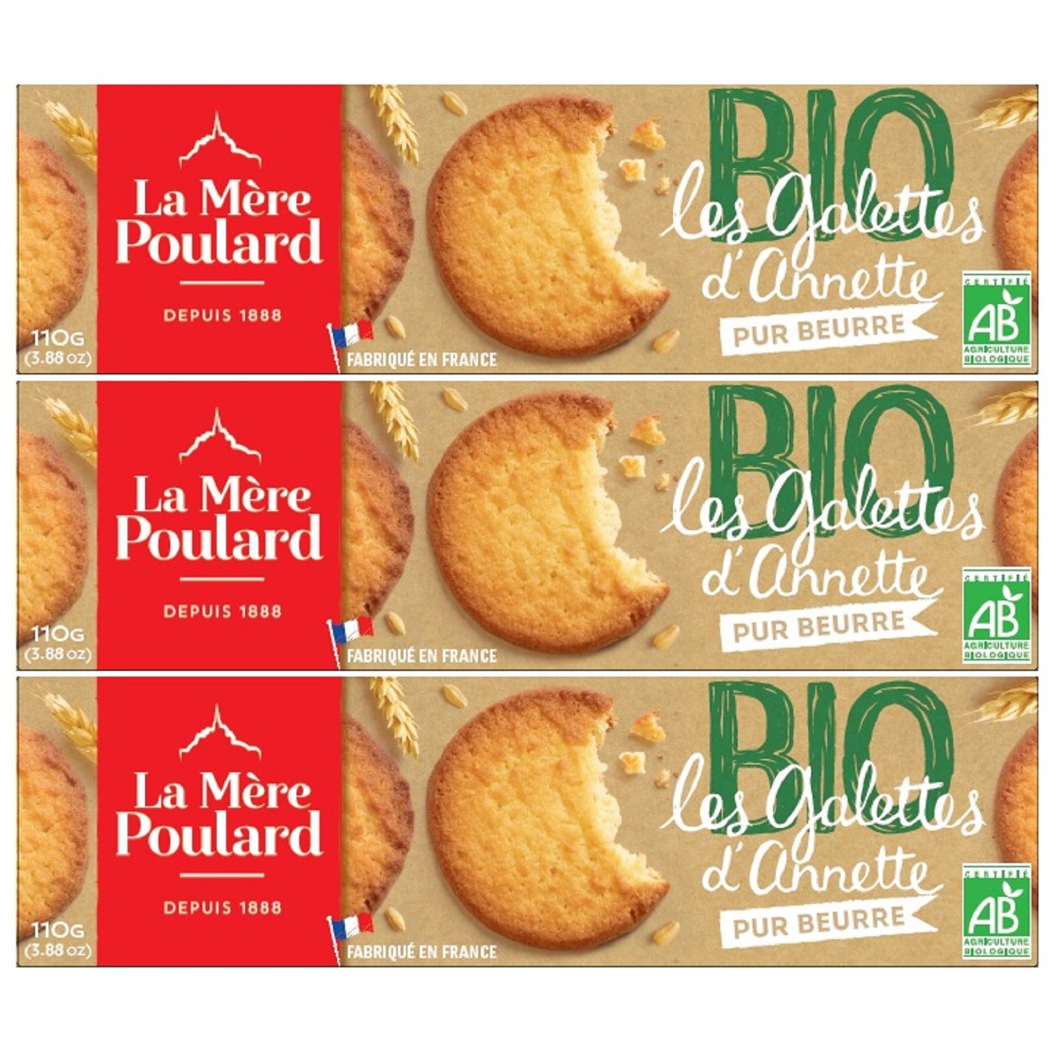 MERE POULARD Biscuits Bio galettes d'Annette pur beurre LA MERE POULARD code EAN 3472860406853 
