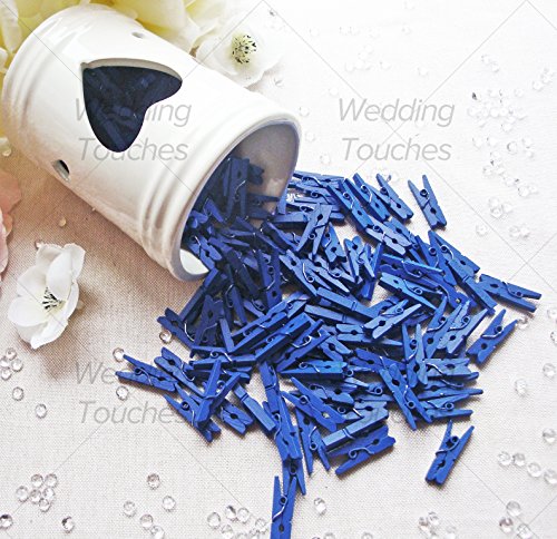 Bleu foncé 25 mm Mini Pinces à Linge en Bois Cr...