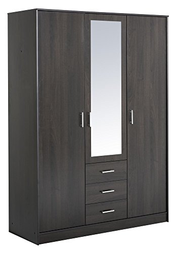 Parisot Max 6085RAPT Armoire avec 3 Portes/3 Tiroirs/Miroir Café 147,7 x 55 x 202 cm code EAN 3480940184836 