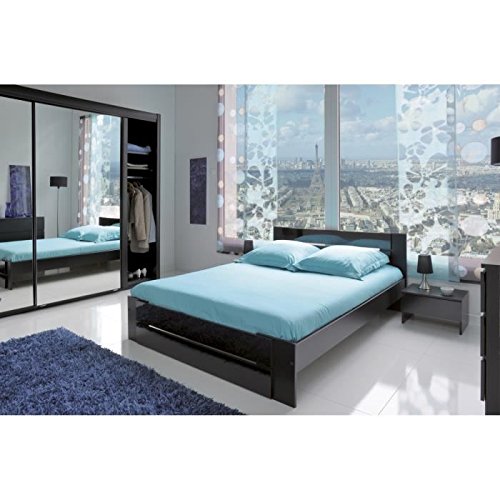 3041l260 lit - black lit 160x200 bois