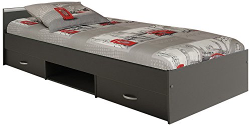 2068l2ti lit - alpha lit gris ombre 90x200 bois