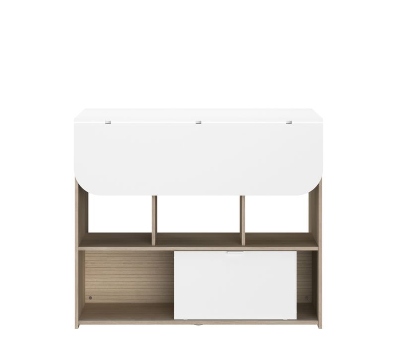  Mange debout + Allonge LUNDGE Blanc / Imitation chêne code EAN 3480940300526 