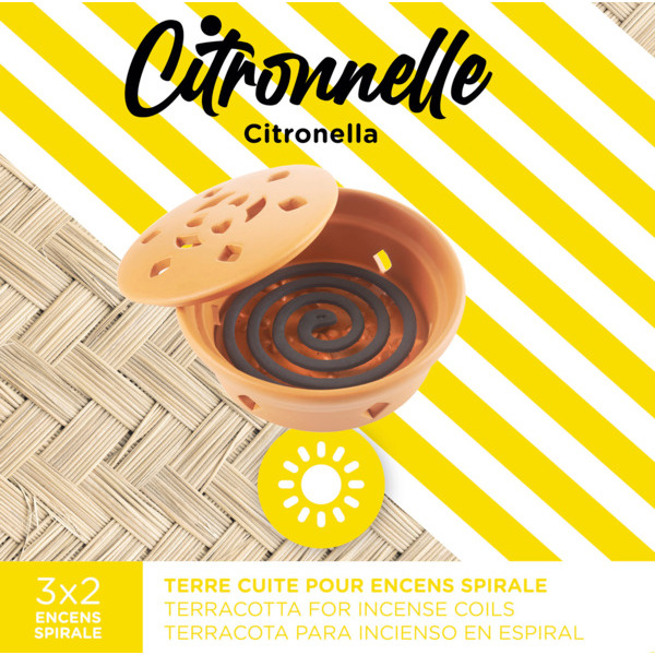  BOITE DE 6 ENCENS SPIRALES AVEC SUPPORT TERRE CUITE  code EAN 3482350900167 