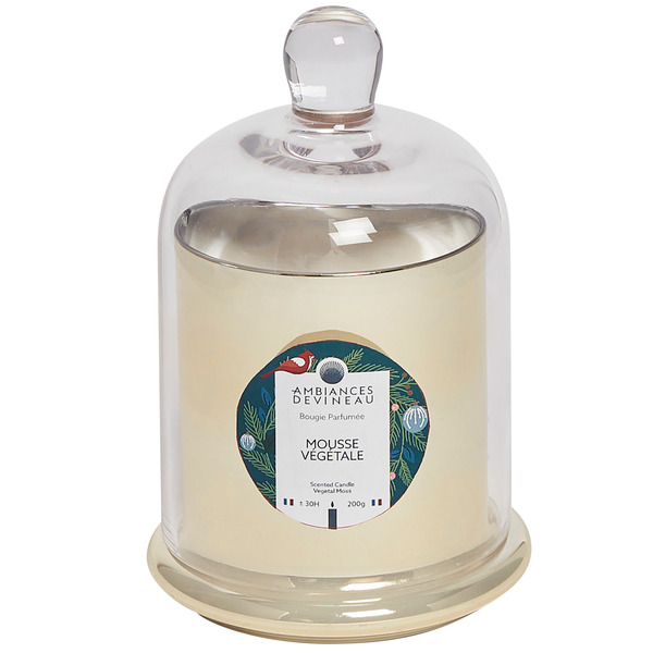 Bonbonnière métallisée avec cloche verre