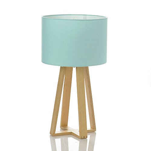 Atmosphera Lampe Scandinave bleue avec pied en bois code EAN 3482731225643 