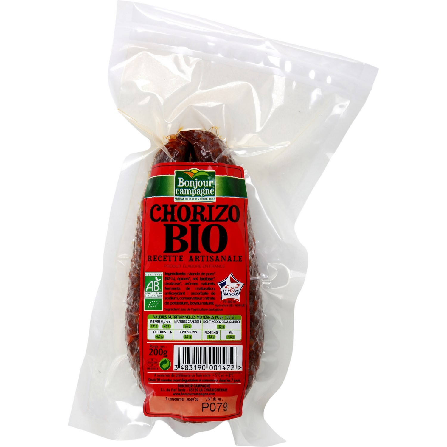 Chorizo bio  BONJOUR CAMPAGNE