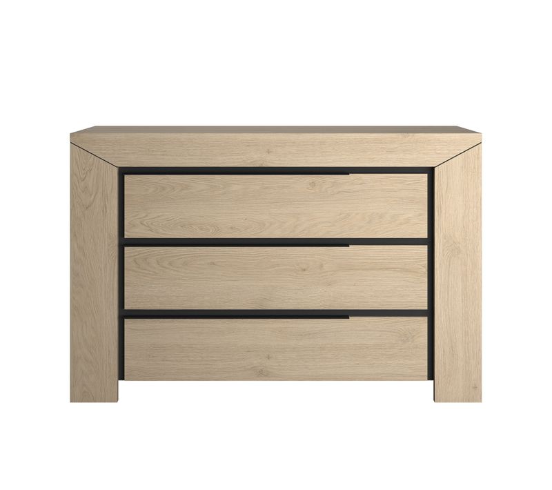  Commode 3 tiroirs BRUGGES imitation châtaignier naturel code EAN 3483601116689 