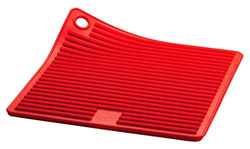 Pot carré en silicone rouge